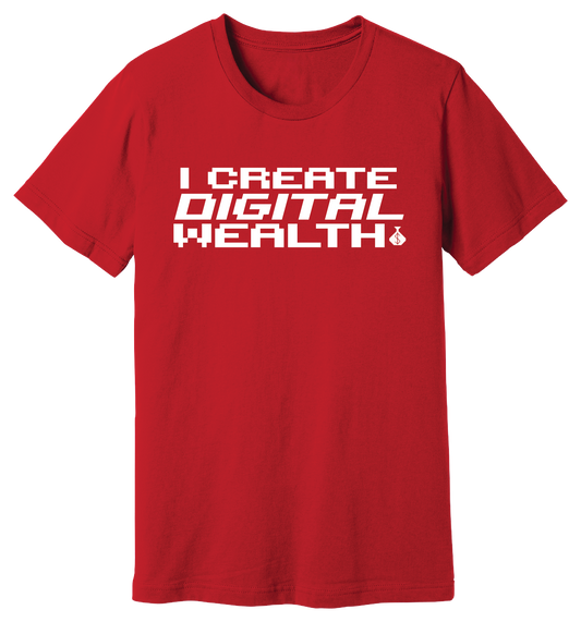 I Create Digital Wealth Remix Unisex T-shirt-  Red