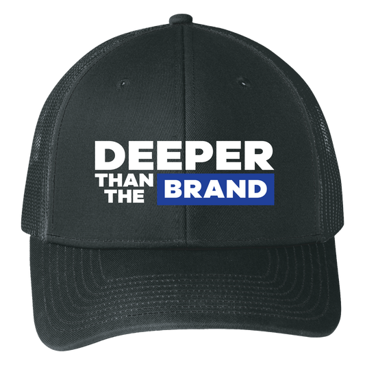 Deeper Than The (Brand Blue) Snapback Trucker Hat - Black