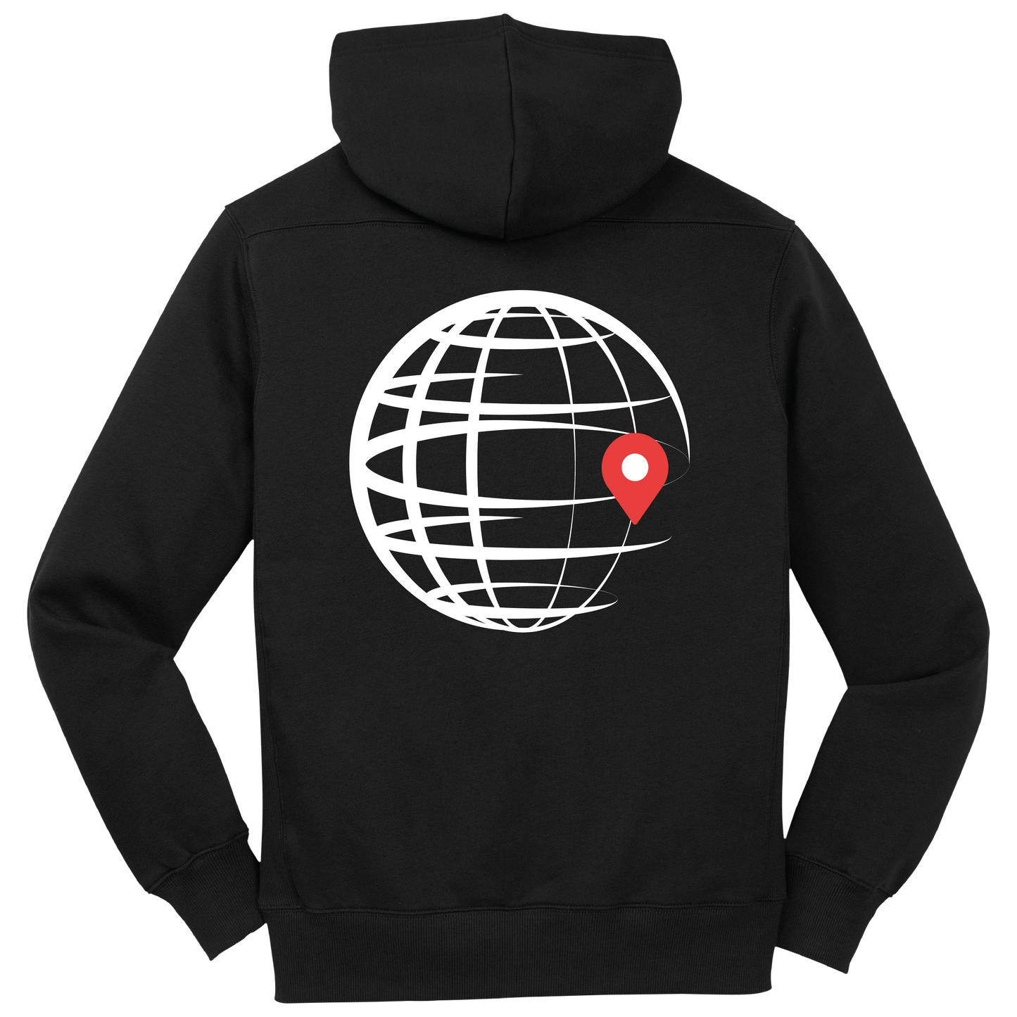Global Brand Fleece Pullover Hoodie - Black